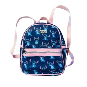 Disney Stitch Mini Backpack Allover‎ Print Double Zip Kids Travel Bag